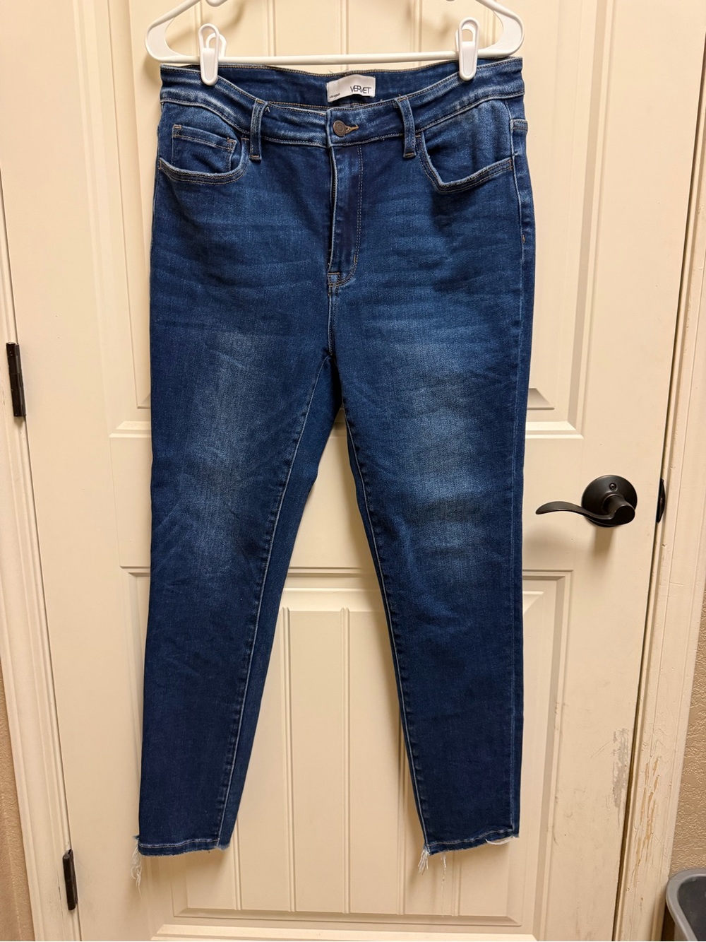 Vervet High-Rise Skinny Jeans in Dark Blue Wash